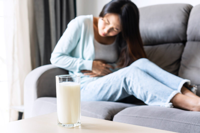 A new mom is finding that she is having lots of pain in her stomach after drinking milk, something that never happened before. Maybe she's become lactose intolerant?